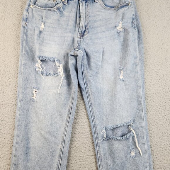 Womens Size 5 Jr's High Waisted Distressed Straight Leg Ankle Curvy Mom Jeans - Picture 8 of 11